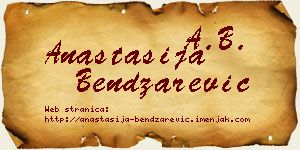 Anastasija Bendžarević vizit kartica